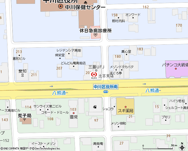 土古支店付近の地図